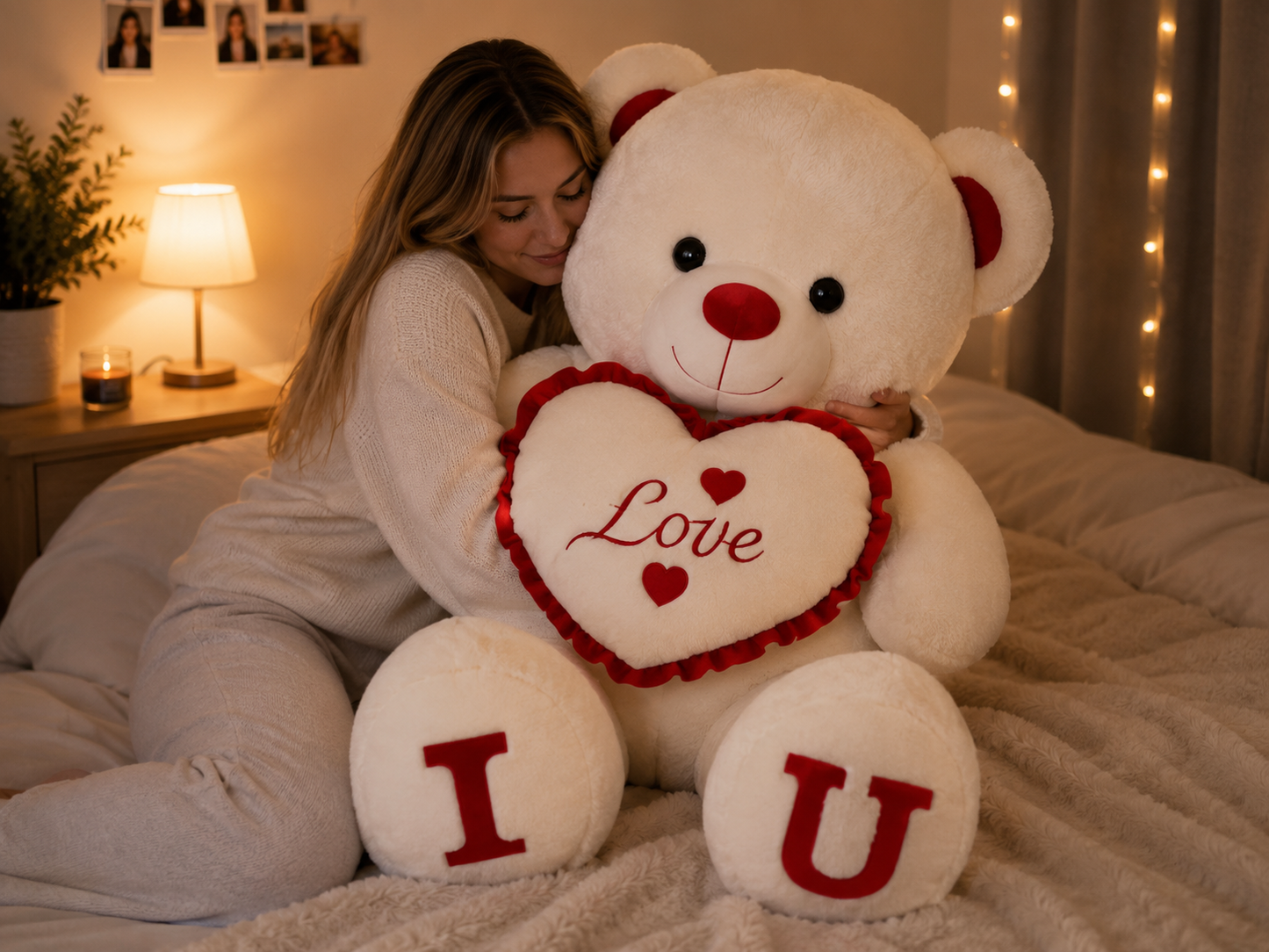 Ours en Peluche Géant avec Cœur “Love”
